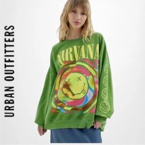 Green Nirvana Sweatshirt Urban Outfitters